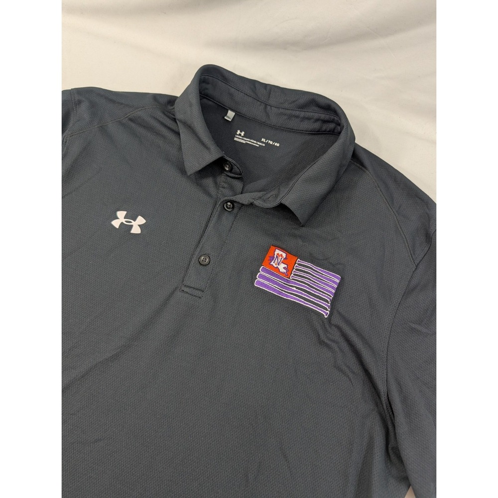 Northwestern State Demons Polo XL Black Under Armour Loose NCAA Baseball Polo
